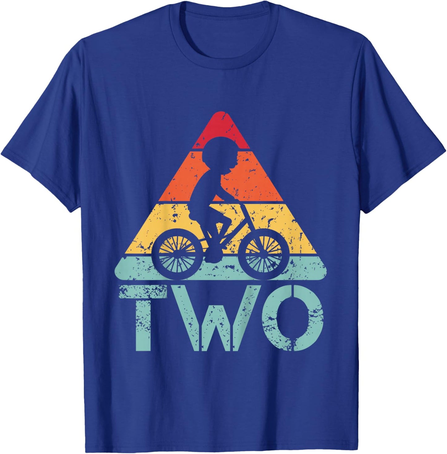Cyclist Two Birthday Cycling 2nd 2 Year Old Bike Birthday T-Shirt - T-Shirt | Royal