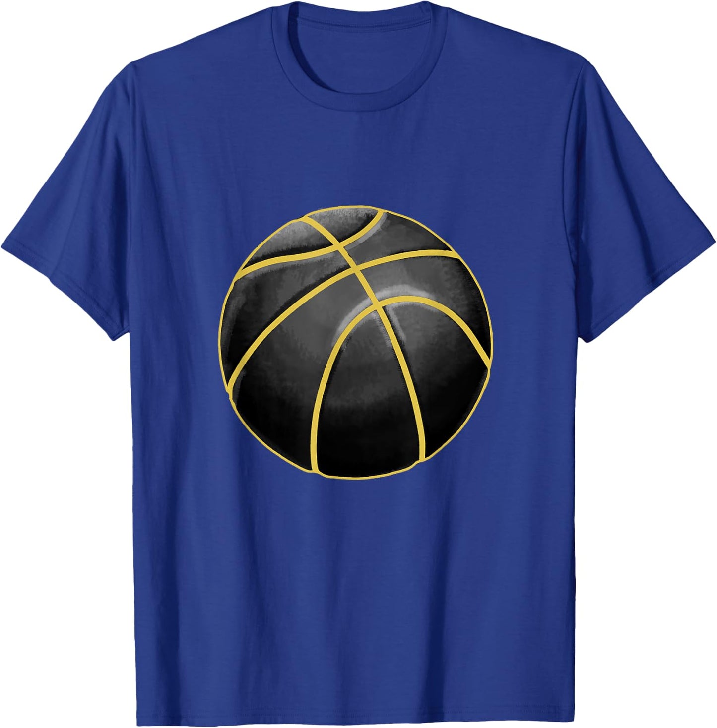 Basketball Illustration Black Gold Ball Design Streetball T-Shirt - T-Shirt | Royal