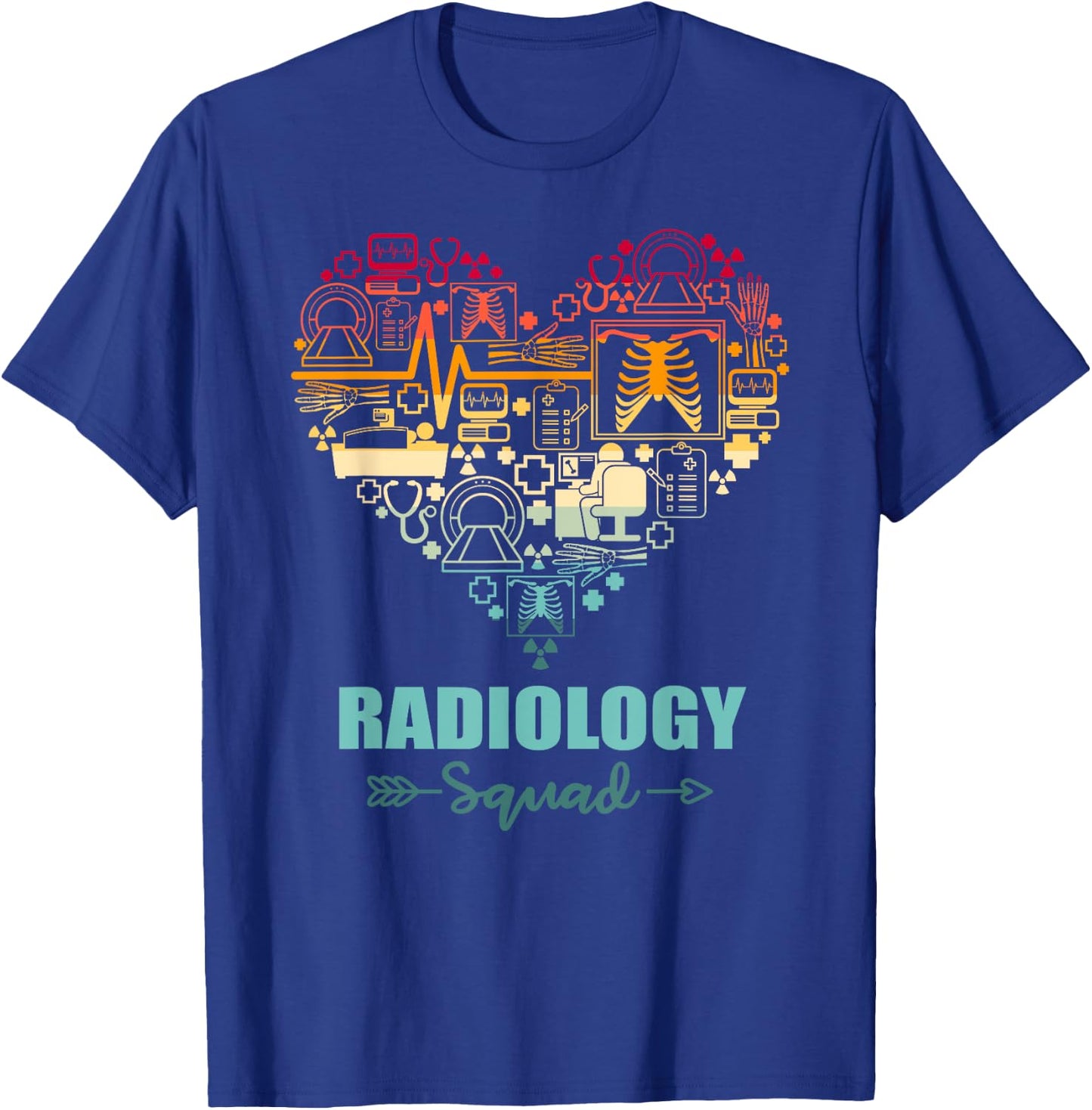 Radiology Squad Heart Funny Radiology Team T-Shirt - T-Shirt | Royal