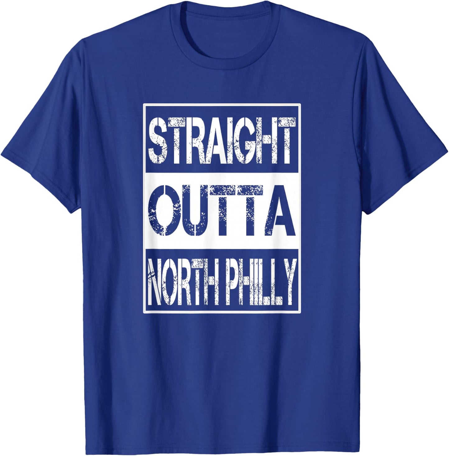 Straight Outta North Philly Birthplace Home Travel T-Shirt - T-Shirt | Royal