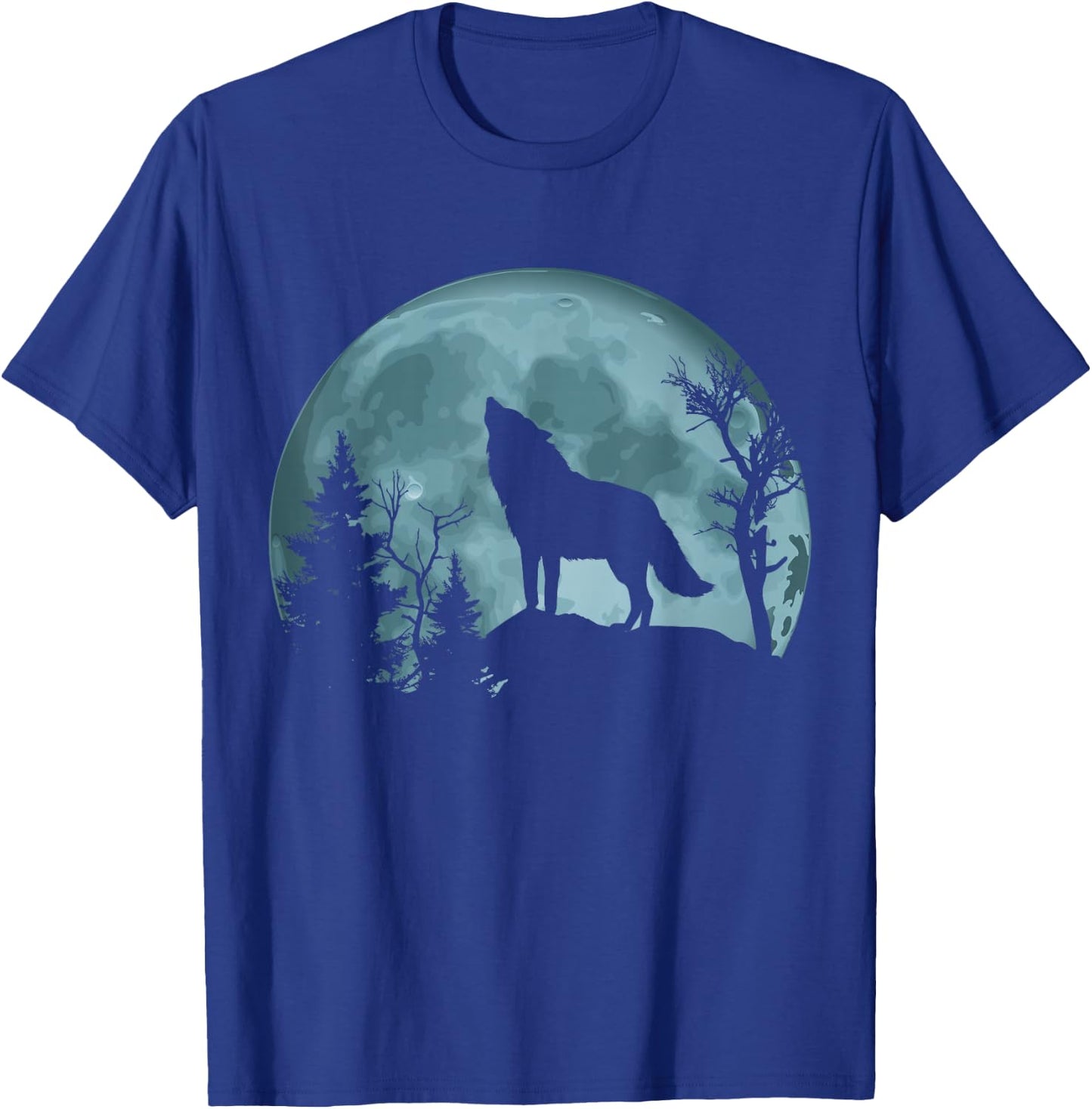 Wolf Howling at the Moon T-Shirt - T-Shirt | Royal