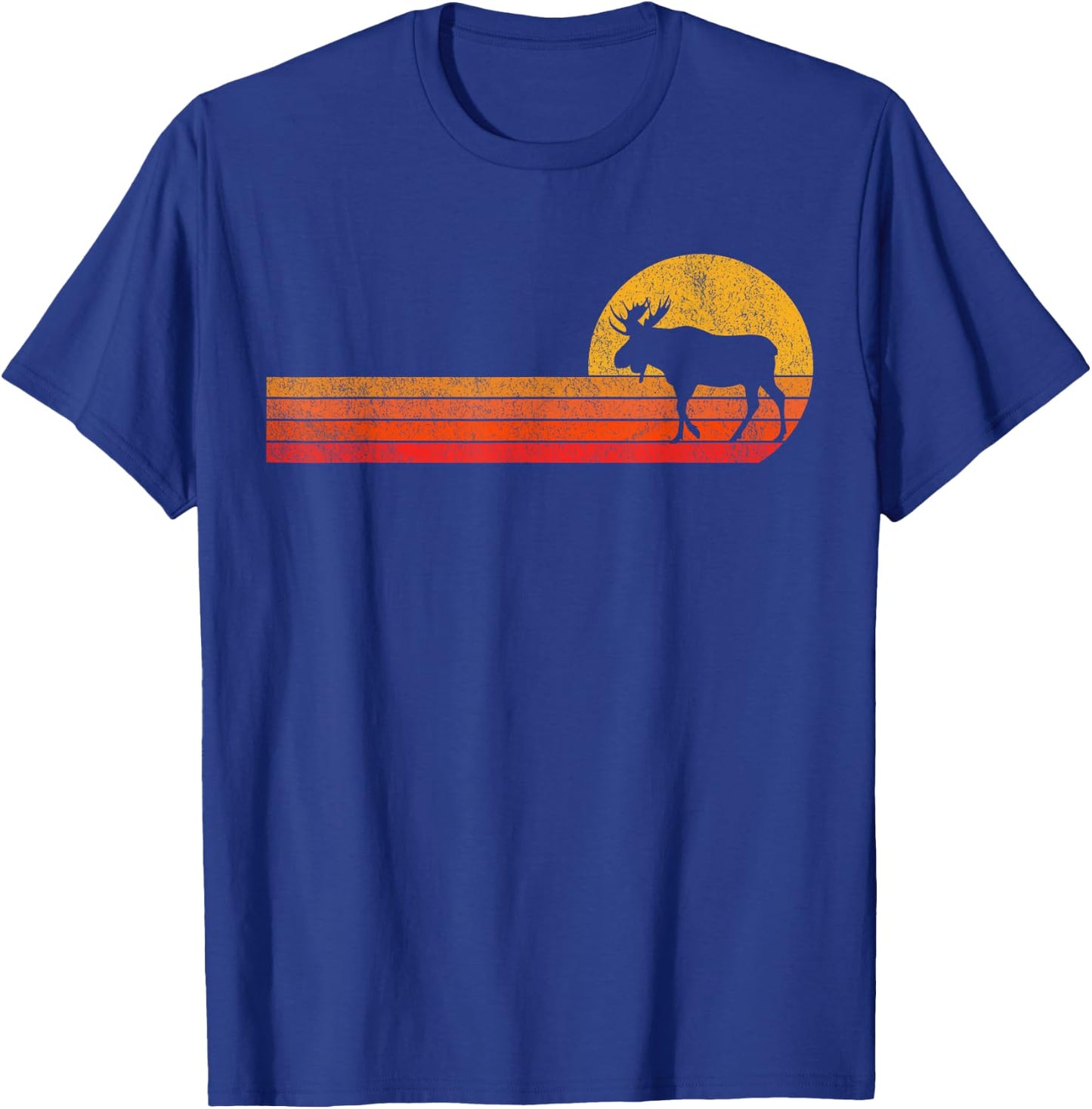 Retro Moose Lover Funny Moose Vintage T-Shirt - T-Shirt | Royal