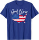 God Bless America Patriotic Distressed Flag US Map July 4th T-Shirt - T-Shirt | Royal