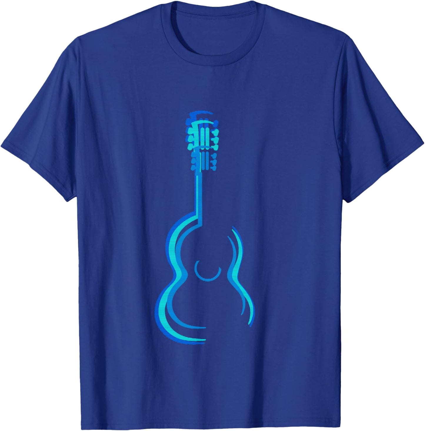 Guitar Graphics Everywhere -Kids Guitar Lovers - Black, Small T-Shirt - T-Shirt | Royal