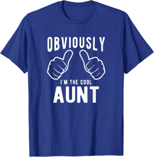 Funny Aunt Gifts from Niece Nephew, Obviously Cool Aunt T-Shirt - T-Shirt | Royal
