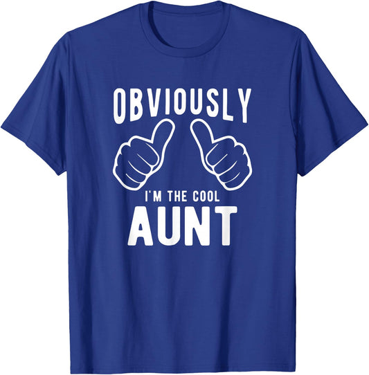 Funny Aunt Gifts from Niece Nephew, Obviously Cool Aunt T-Shirt - T-Shirt | Royal