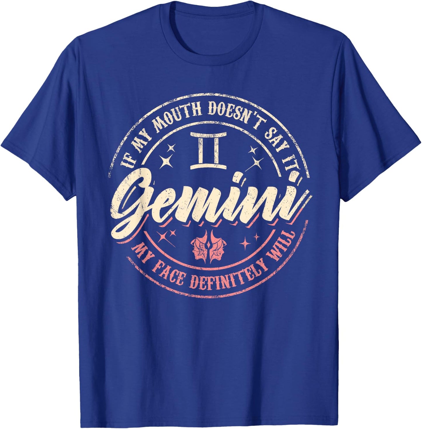 Gemini Horoscope Astrology Birthday Zodiac Sign Men Women T-Shirt - T-Shirt | Royal