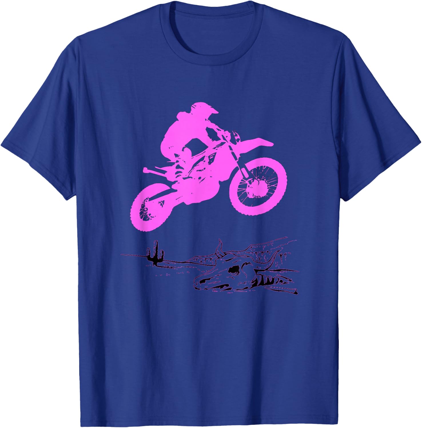 Pink Motocross Dirtbike Motorcycle Desert Racing Rider Jump T-Shirt - T-Shirt | Royal