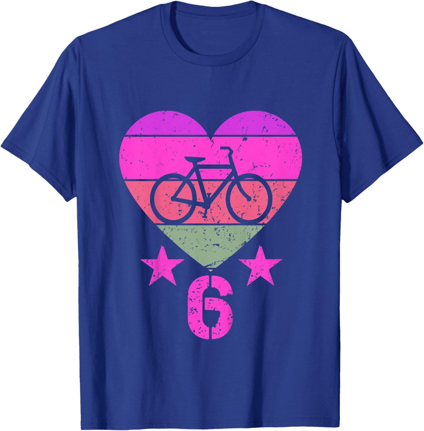 Kids Bicycle Birthday 6 Year Old Boy Girl Bike 6th Birthday T-Shirt - T-Shirt | Royal