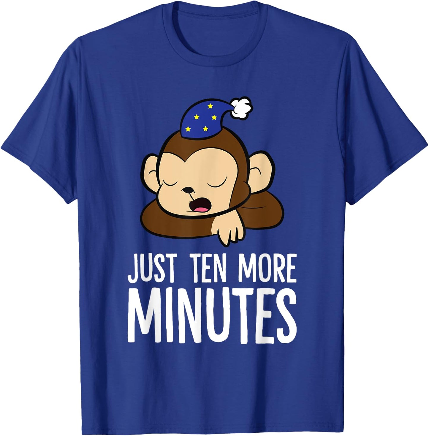 Monkey Sleeping Lazy Tired Just Ten More Minutes Monkey T-Shirt - T-Shirt | Royal