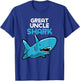 Great Uncle Shark Funny Family T-Shirt - T-Shirt | Royal