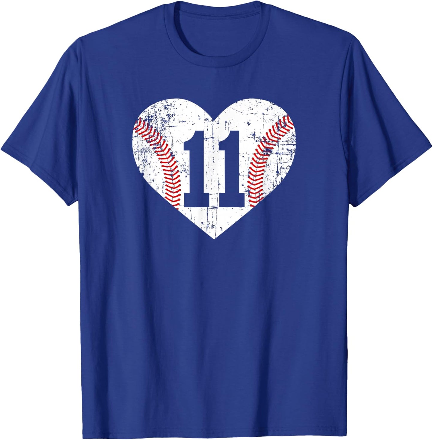 Vintage Baseball 11 Jersey Number T-Shirt - T-Shirt | Royal