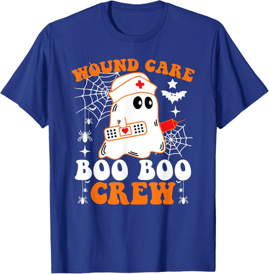 Wound Care Boo Boo Crew Shirt Funny Nurse Ghost Halloween T-Shirt - T-Shirt | Royal