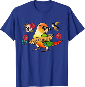 Bad Bird Parrot I Green Cheek Pineapple Conure T-Shirt - T-Shirt | Royal