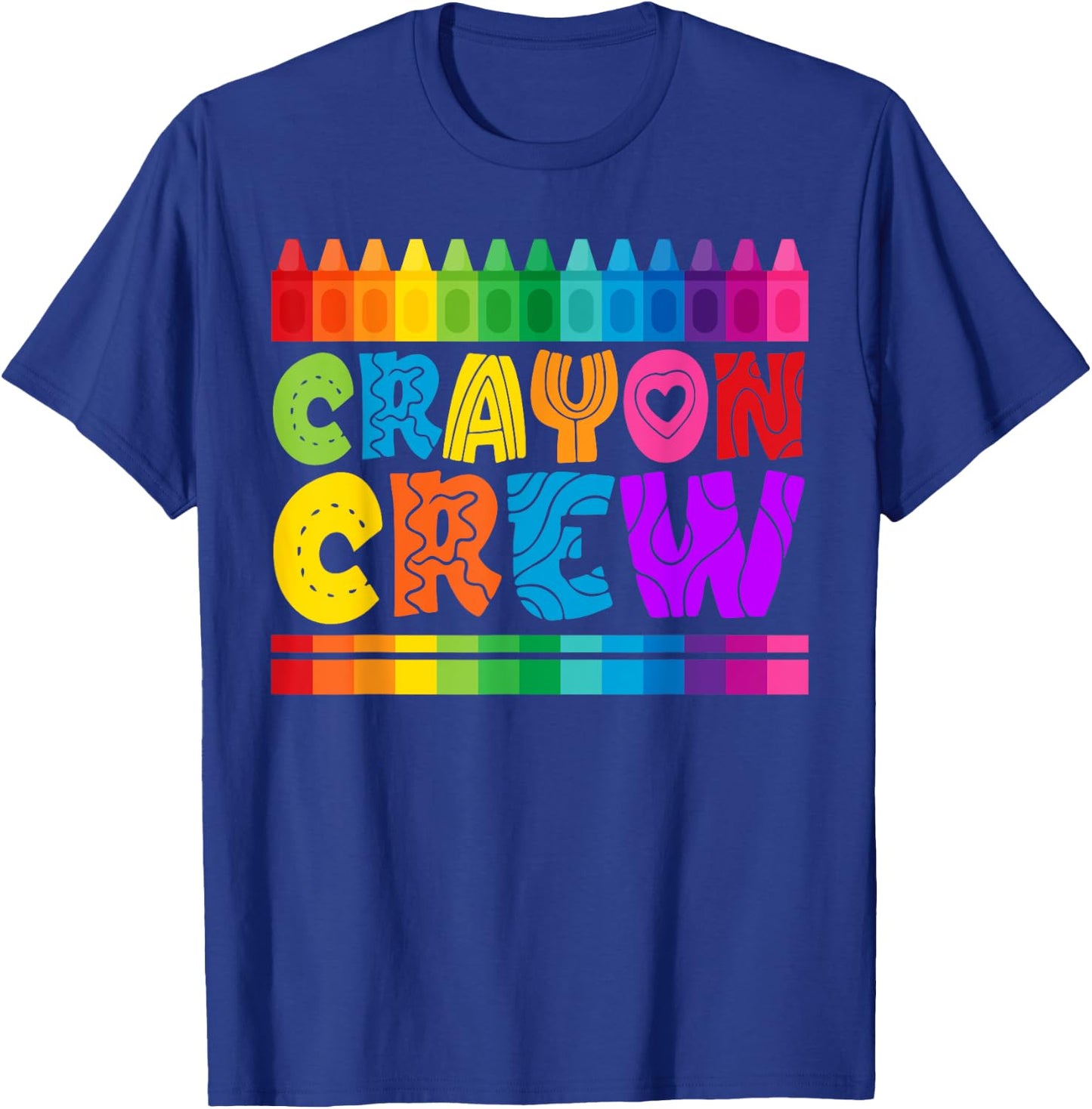Crayon Crew Coloring Artistic Drawing Color T-Shirt - T-Shirt | Royal