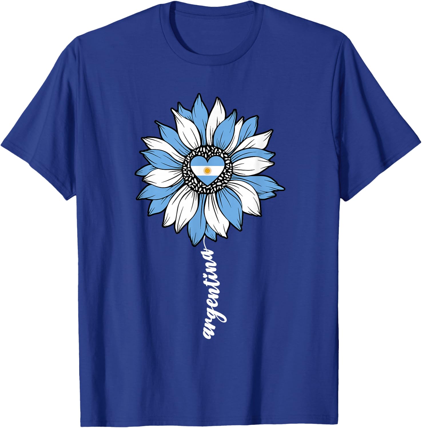 Argentina Sunflower Argentinian Girl Girls Flag T-Shirt - T-Shirt | Royal