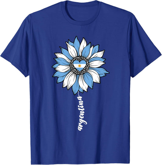 Argentina Sunflower Argentinian Girl Girls Flag T-Shirt - T-Shirt | Royal