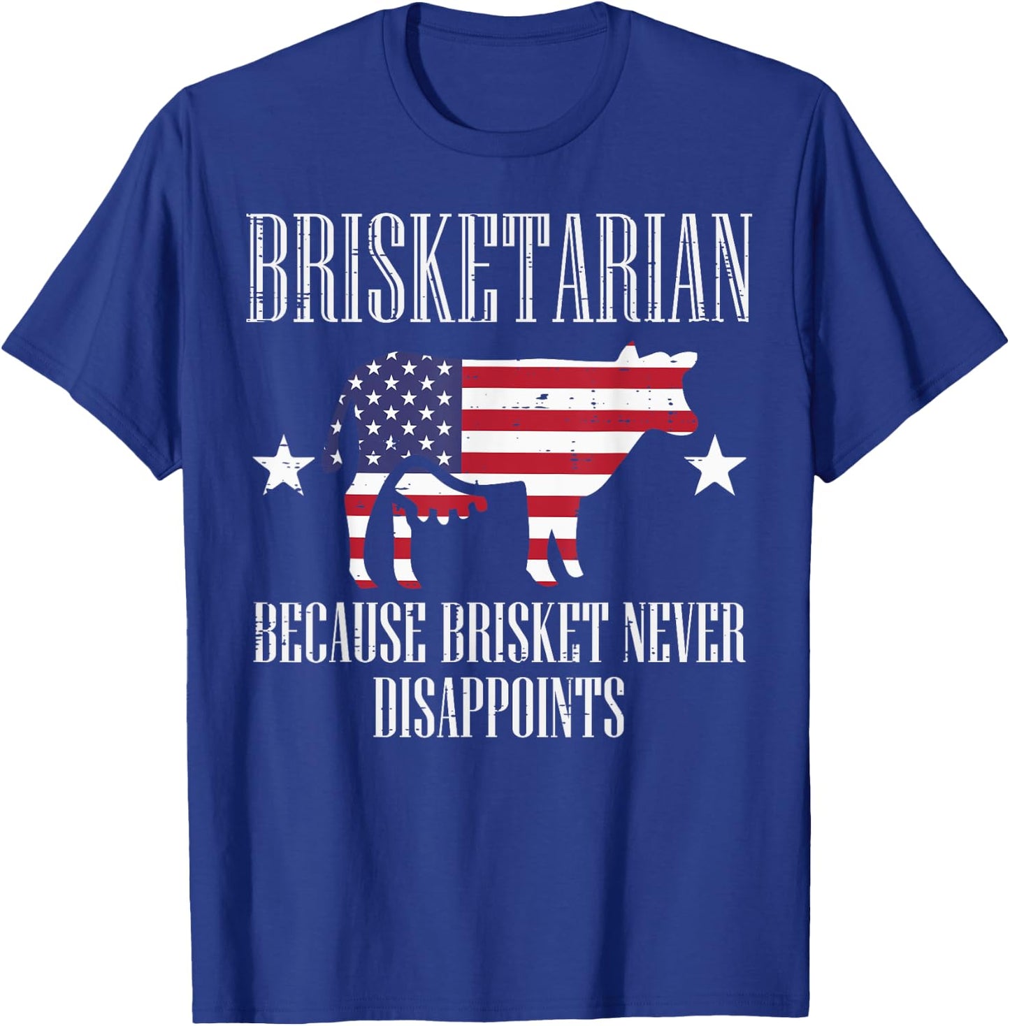 Brisketarian US Flag Brisket Bbq Barbecue 4th July Men Women T-Shirt - T-Shirt | Royal
