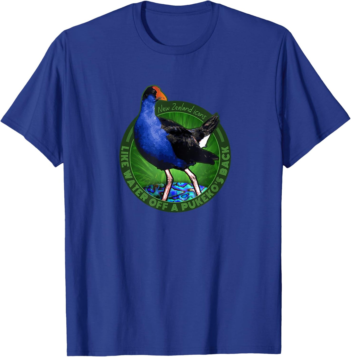 Water Off a Pukeko Back New Zealand Kiwi Bird T-Shirt - T-Shirt | Royal