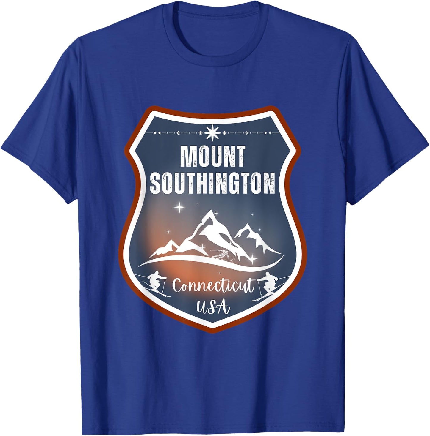 Mount Southington, Connecticut, USA - Ski resort travel T-Shirt - T-Shirt | Royal