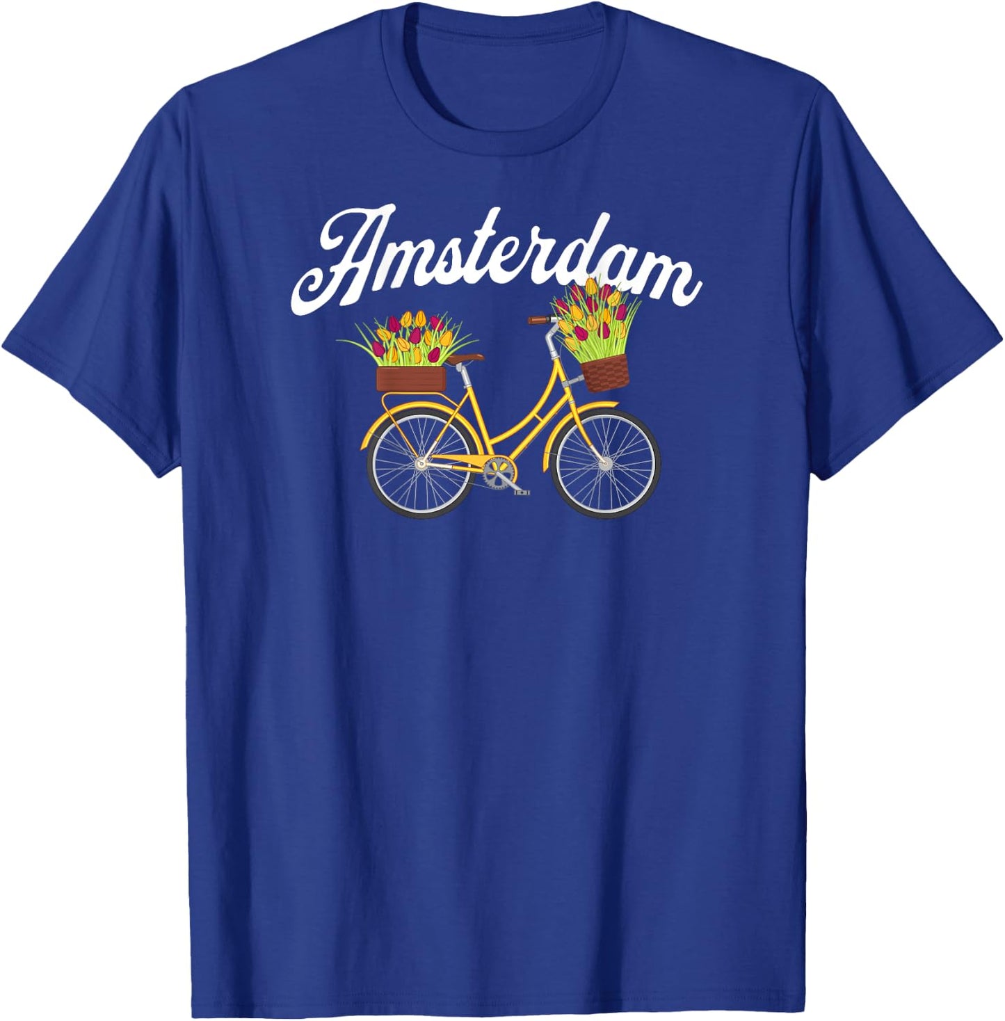 Amsterdam Summer Tour Yellow Flower Floral Women's Bike T-Shirt - T-Shirt | Royal