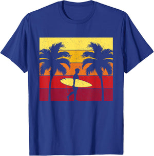 Surfboard Surfing Ride Big Wave Shore Surf Beach Surfer Gift Men Women Kids T-Shirt - T-Shirt | Royal