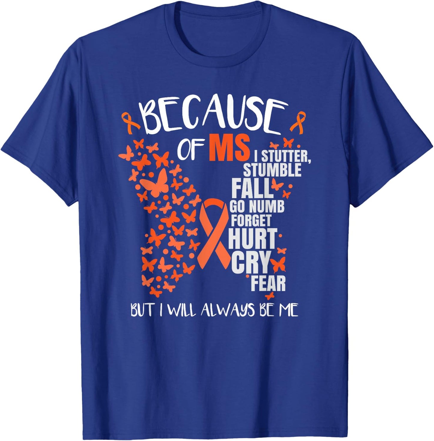 MS Awareness Multiple Sclerosis Butterfly T-Shirt - T-Shirt | Royal