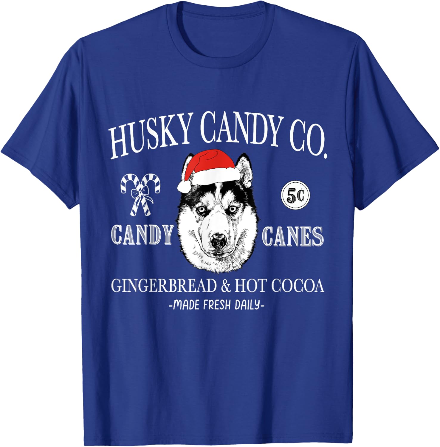 Funny Santa Siberian Husky Mom Christmas Vintage Holiday T-Shirt - T-Shirt | Royal