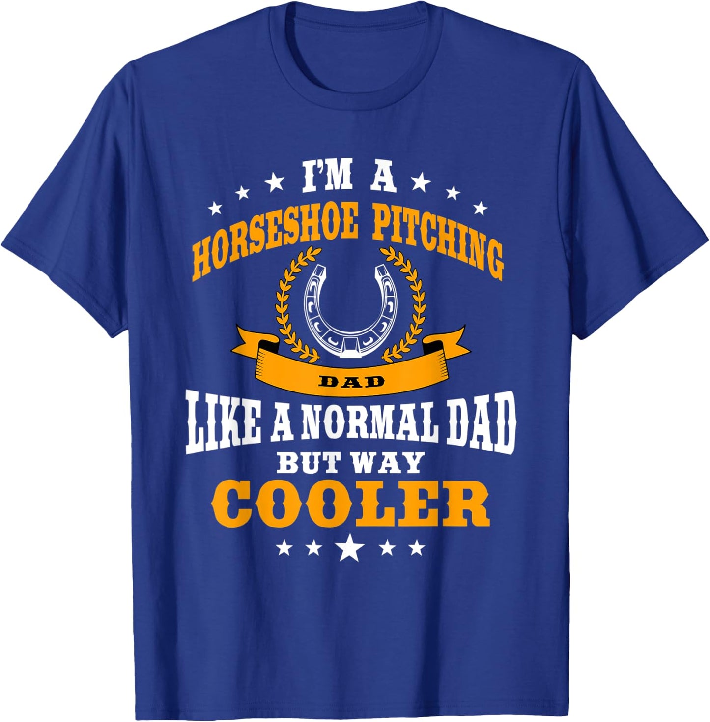 Funny Horseshoe Pitching Dad Design Equine Hoof Men T-Shirt - T-Shirt | Royal