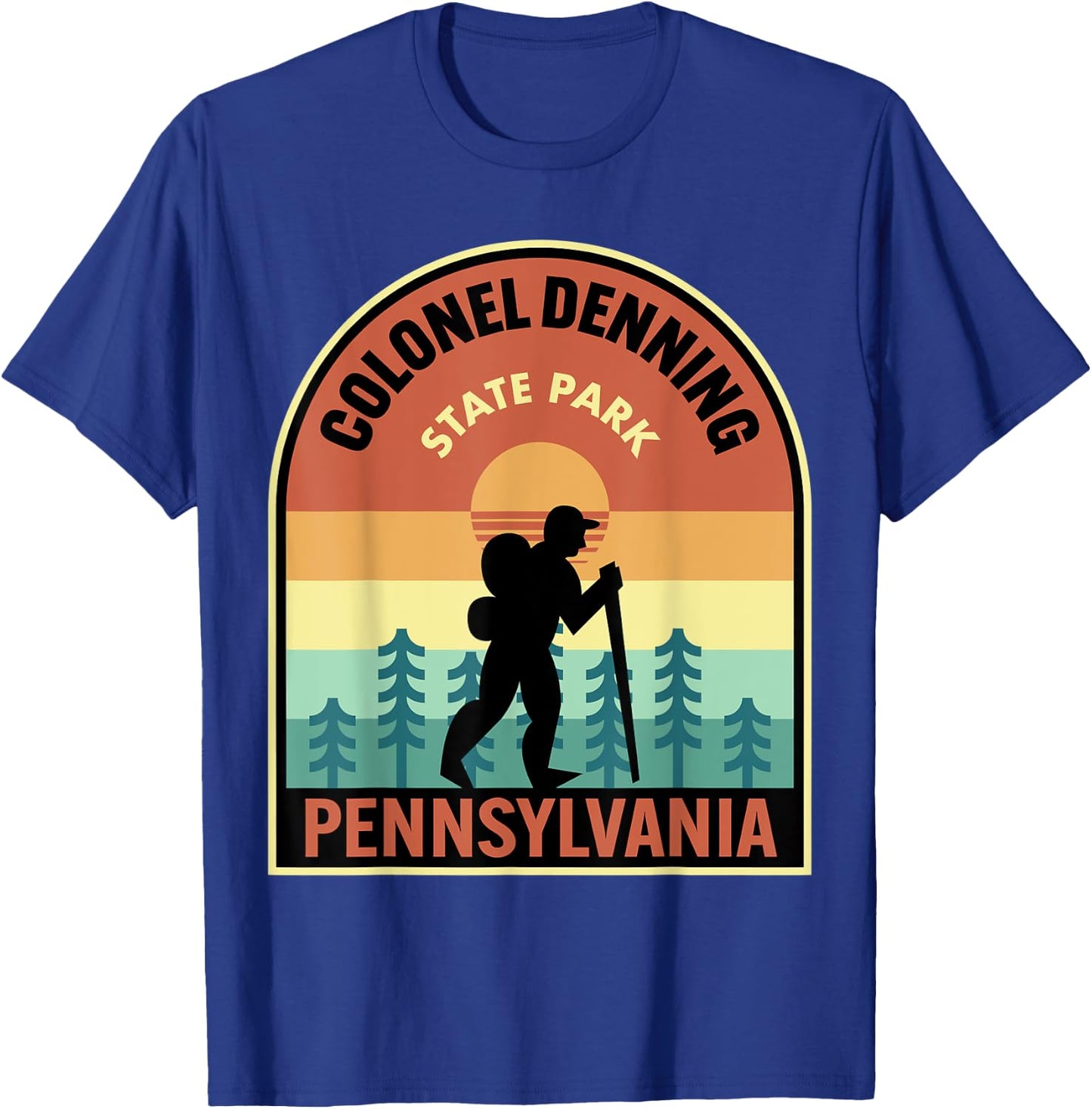 Colonel Denning State Park Pennsylvania Retro Hiking T-Shirt - T-Shirt | Royal
