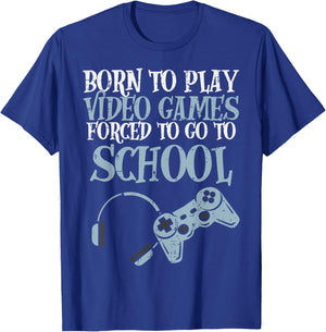 Gamer Born Play Video Game Fun Gaming Men Boys Kids Youth T-Shirt - T-Shirt | Royal