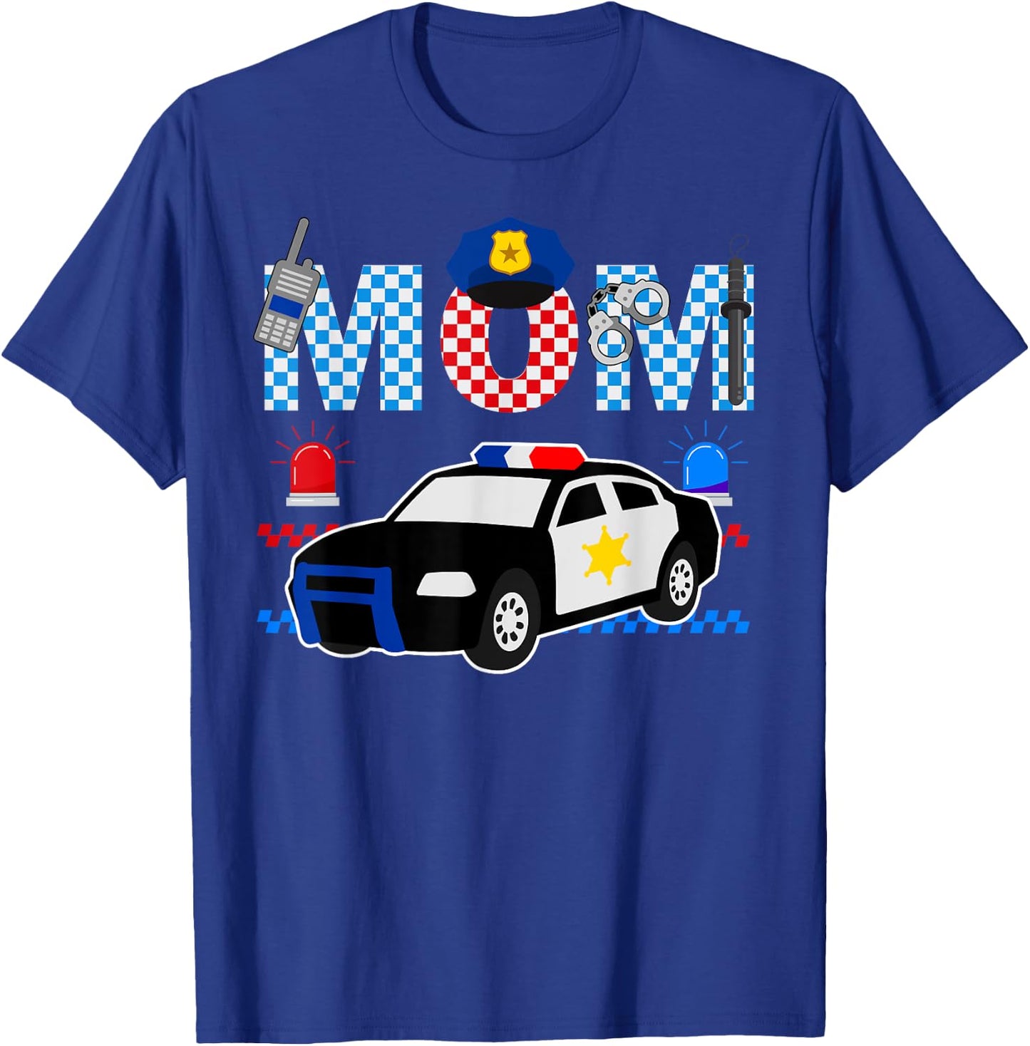 Cop Mom Police Themed Kids Birthday Officer Party Matching T-Shirt - T-Shirt | Royal