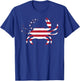 Cool Crab Women Fourth July Flag Patriotic Crabbing T-Shirt - T-Shirt | Royal