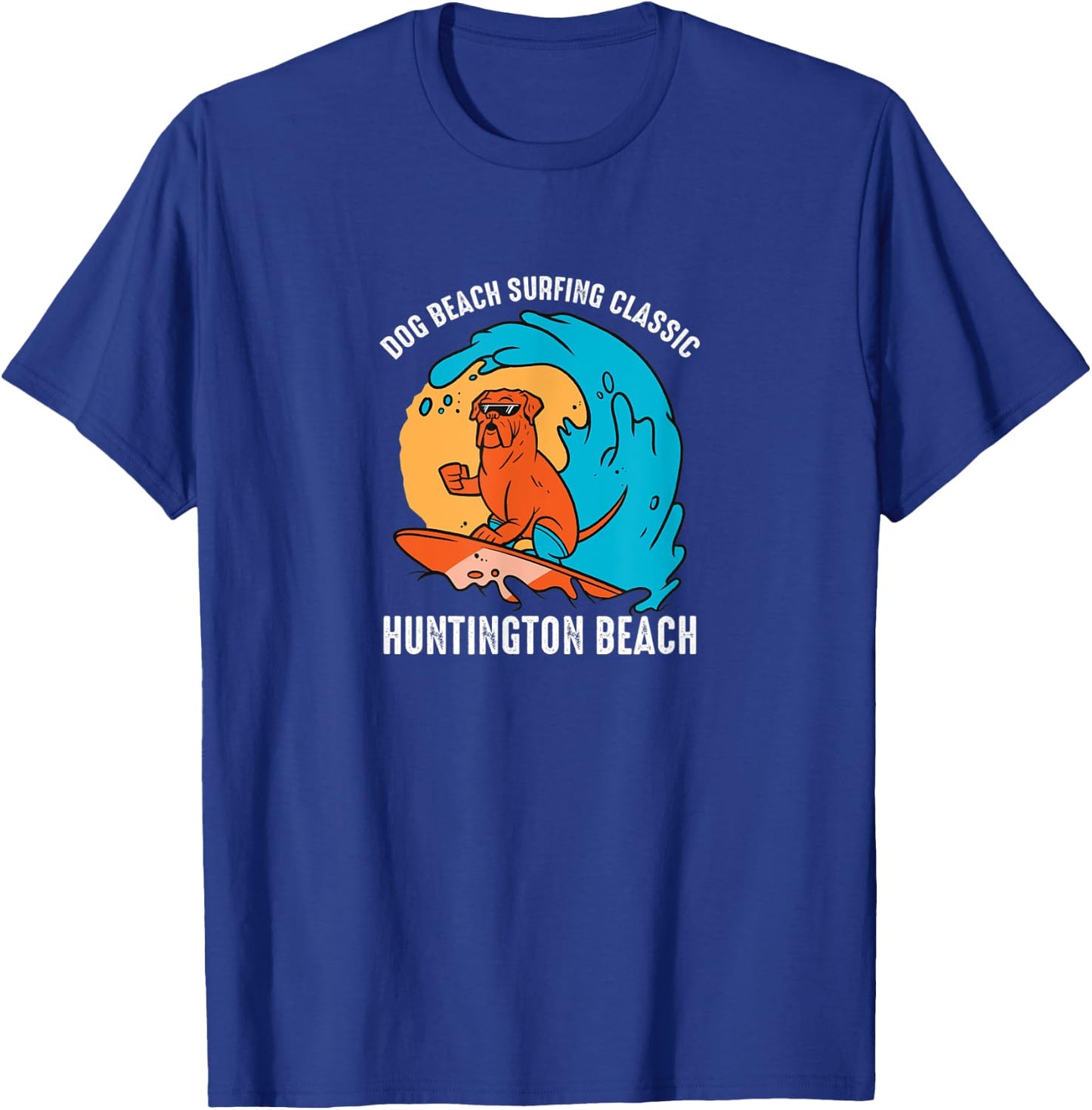 Huntington Dog Beach California CA Surf T-Shirt - T-Shirt | Royal