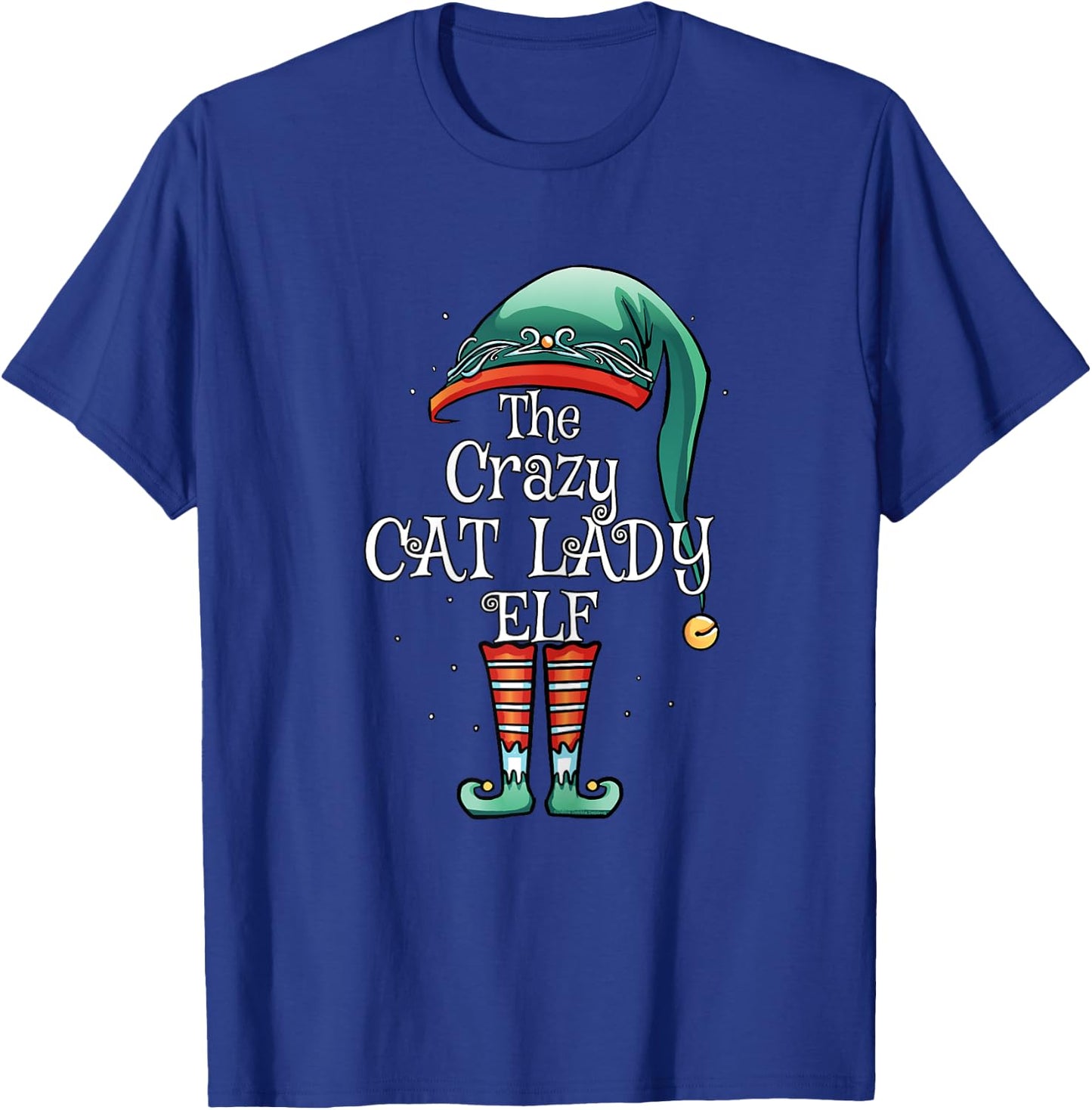 The Crazy Cat Lady Elf Matching Family Christmas Cat Lover T-Shirt - T-Shirt | Royal