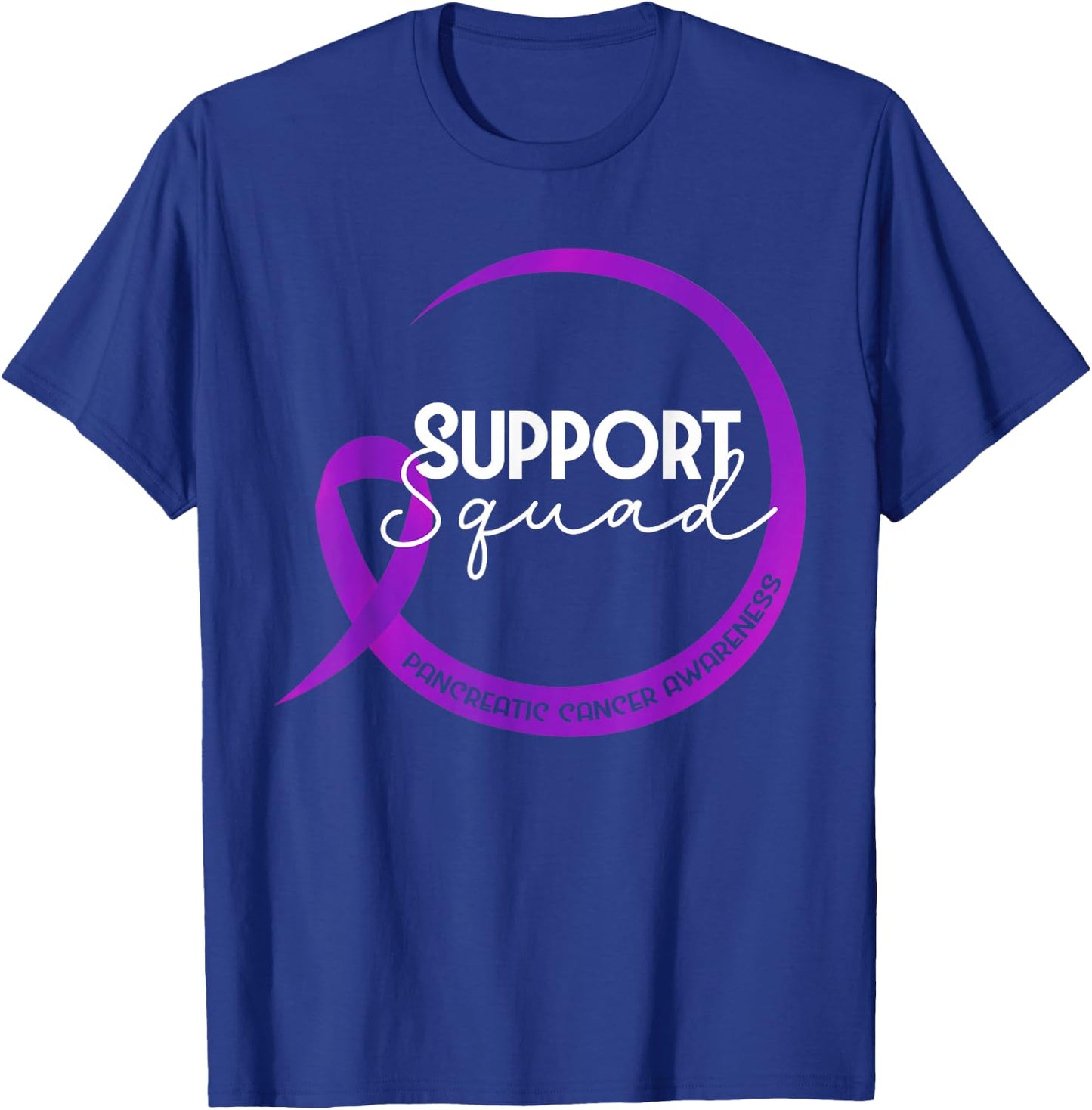 Pancreatic Cancer Awareness Purple Ribbon Support Squad T-Shirt - T-Shirt | Royal