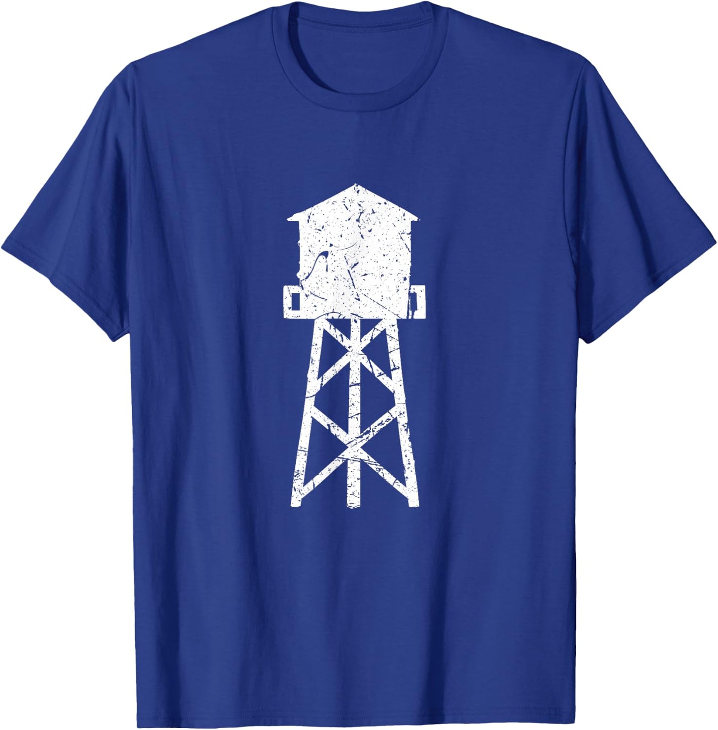 Vintage Distressed Water Tower Tank Elevated Potable H2O T-Shirt - T-Shirt | Royal