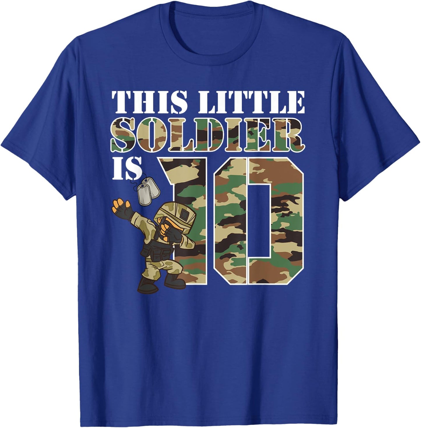 10 Year Old Boy Military Army 10th Birthday Boy T-Shirt - T-Shirt | Royal