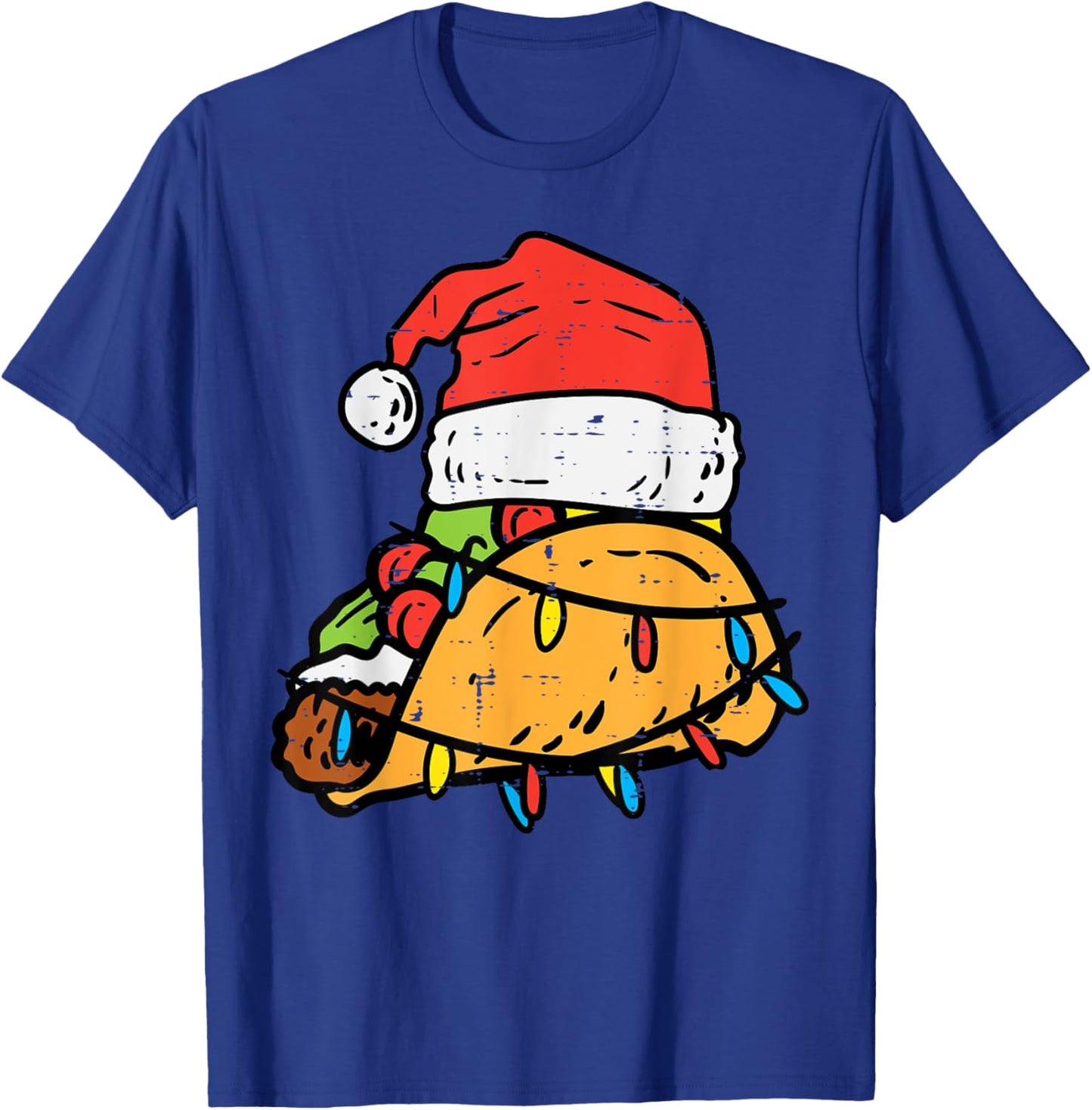 Christmas Tacos Santa Funny Mexican Food Xmas Men Women Kids T-Shirt - T-Shirt | Royal