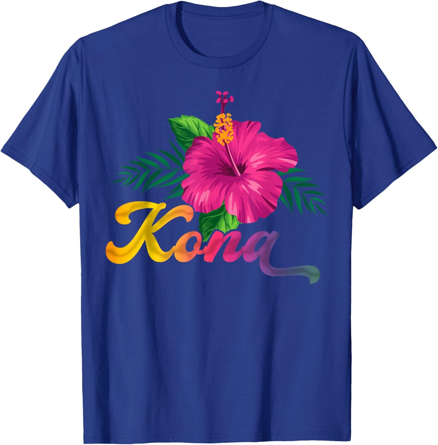 Hawaii Hibiscus Flowers Kona Aloha State Tropic Islands T-Shirt - T-Shirt | Royal