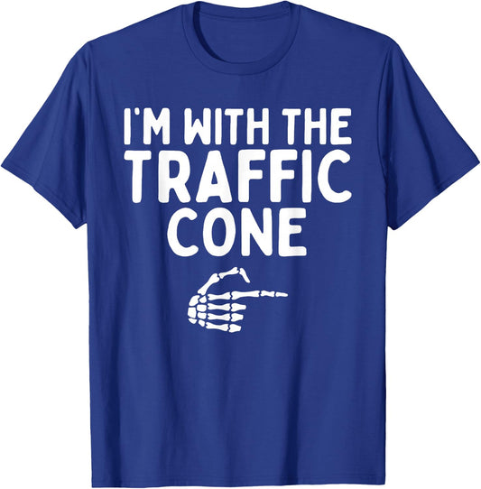 I'm With The Traffic Cone Halloween Costume Matching Couples T-Shirt - T-Shirt | Royal
