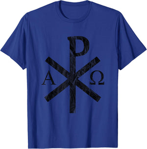 The Chi-Rho Cross - Jesus Christ Symbol - v2 vintage T-Shirt - T-Shirt | Royal