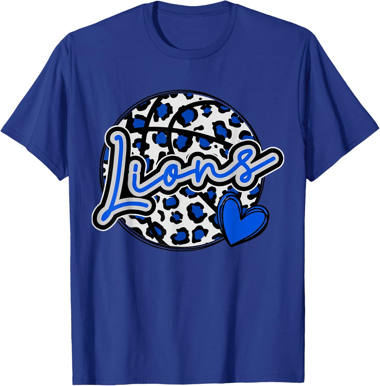 Leopard Cheetah Basketball Lions Blue Spirit Game T-Shirt - T-Shirt | Royal