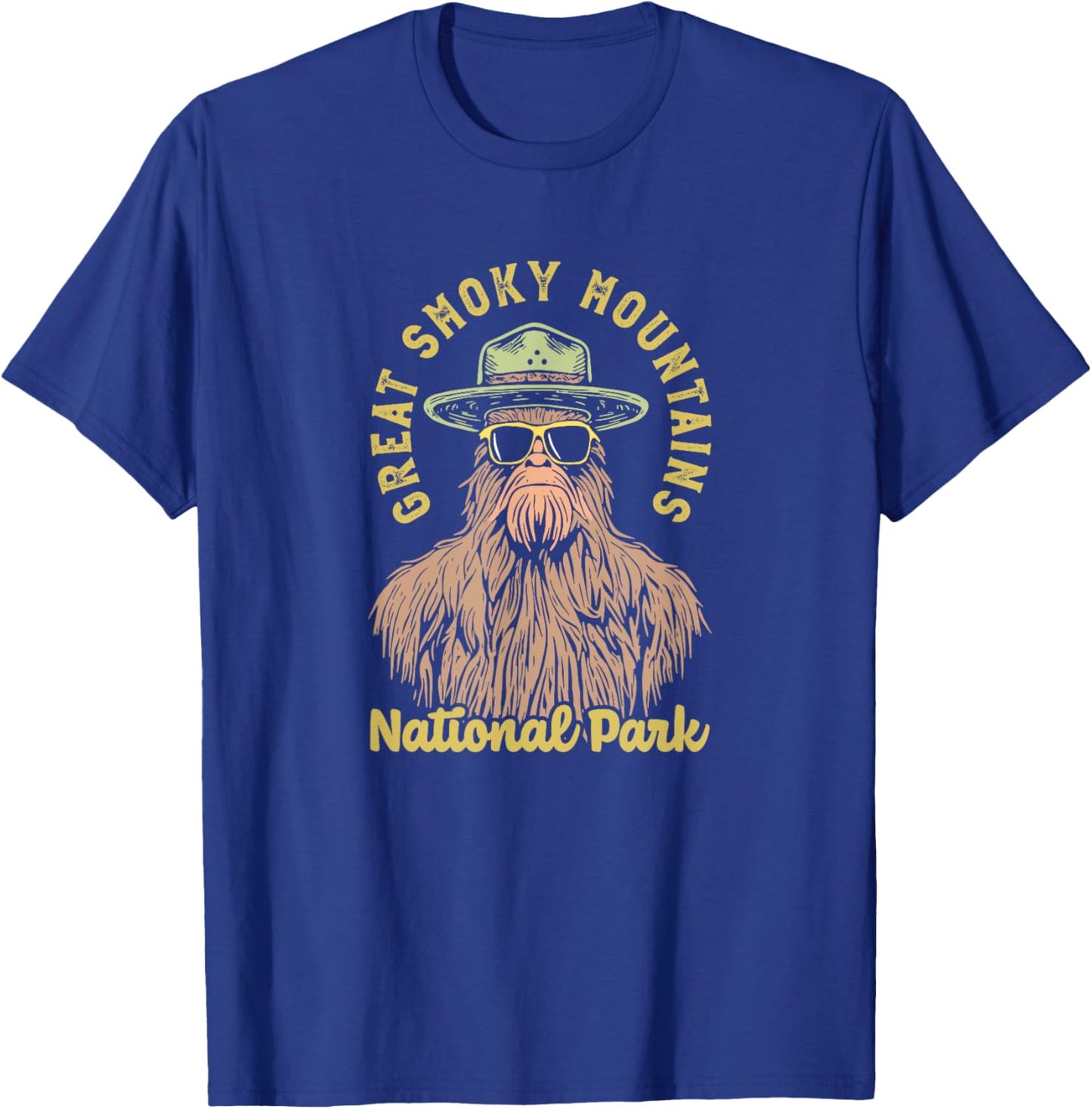 Great Smoky Mountains National Park Sasquatch Ranger Funny T-Shirt - T-Shirt | Royal