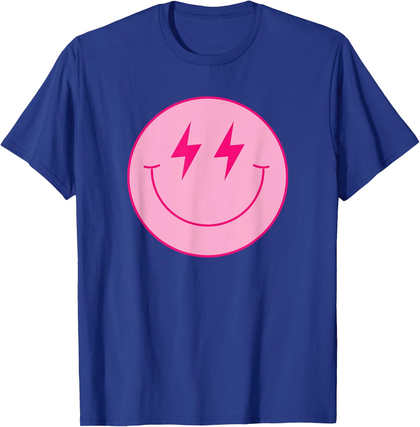 Pink Smile Face Shirt Cute Happy Lightning Smiling Face T-Shirt - T-Shirt | Royal