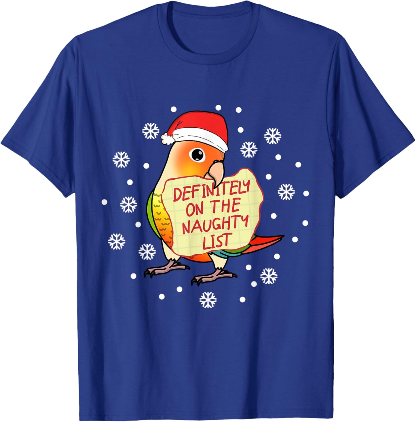 Naughty List Parrot | Green Cheek Pineapple Conure T-Shirt - T-Shirt | Royal