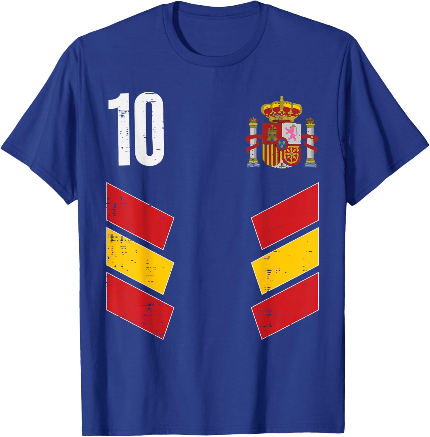 Spain Flag Number 10 Spanish Soccer Men Women Kids Boys Girl T-Shirt - T-Shirt | Royal