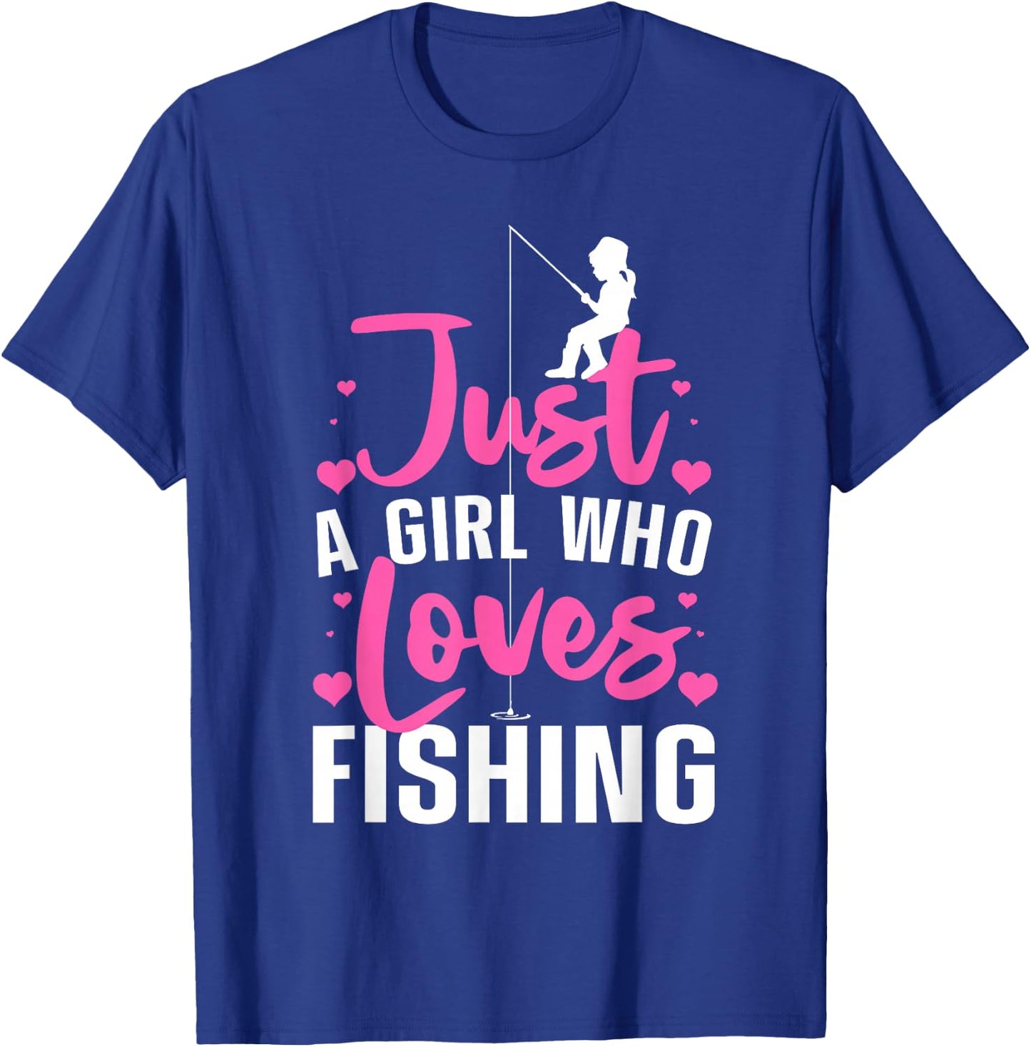 Cute Fishing Girls Kids Fisher Fisherman Bass Fish T-Shirt - T-Shirt | Royal