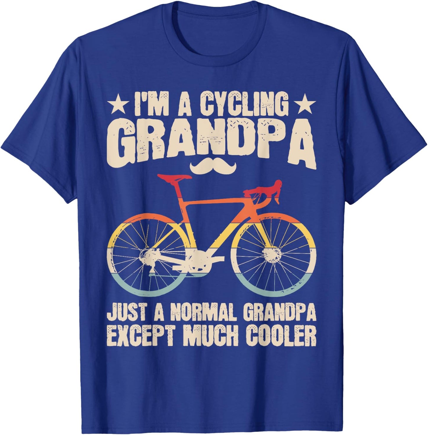 Cycling Grandpa Bicycle Lover Cycle Rider Biking Graphic T-Shirt - T-Shirt | Royal