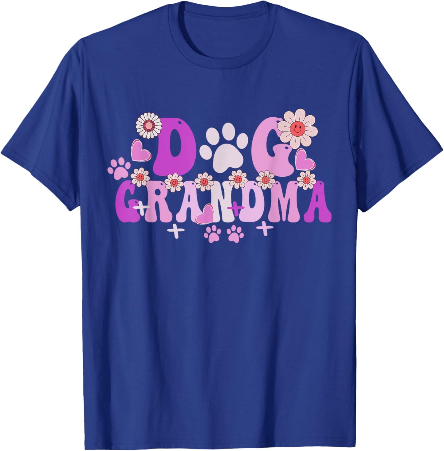 Groovy Dog Grandma Art Owner Mama Grandma Dog Lovers T-Shirt - T-Shirt | Royal